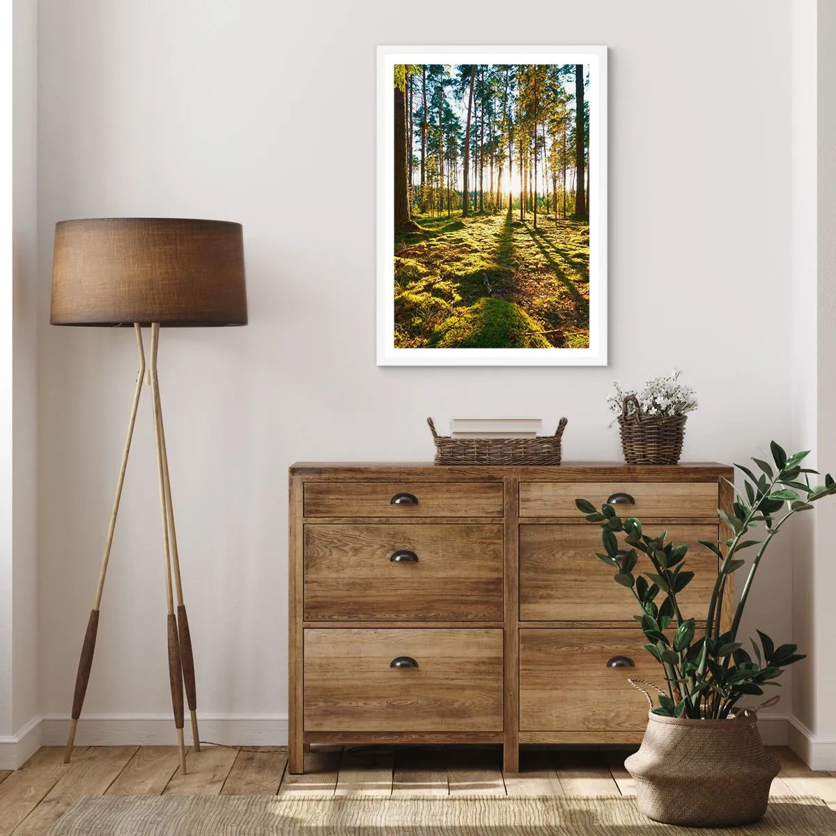 Poster în ramă albă - Pădurea misterioasă - 50x70 cm