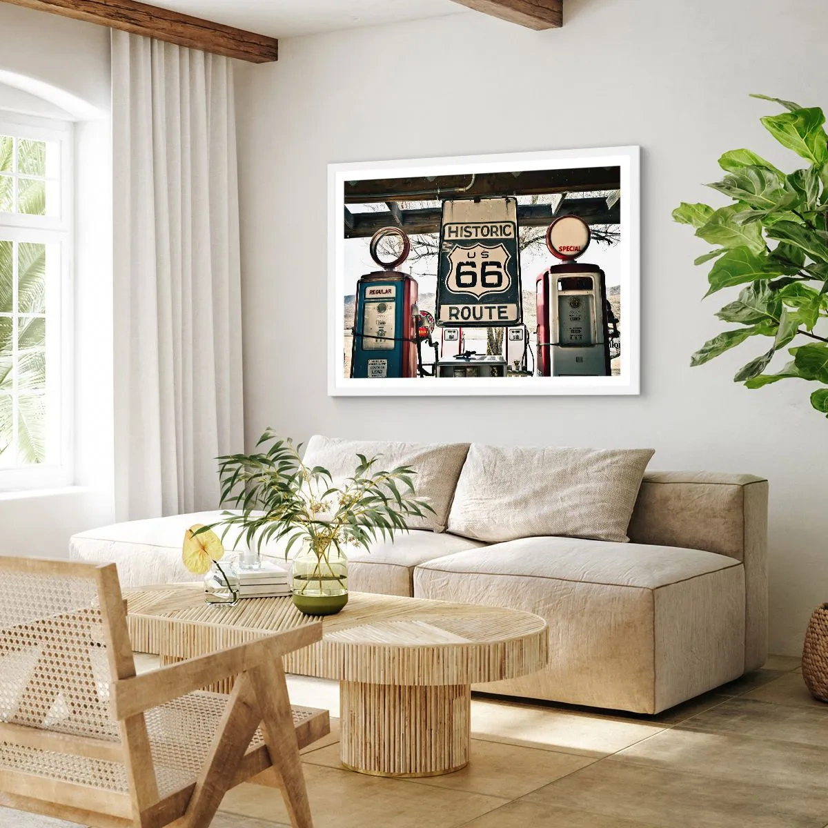 Poster în ramă albă - O călătorie americană retro - 70x50 cm