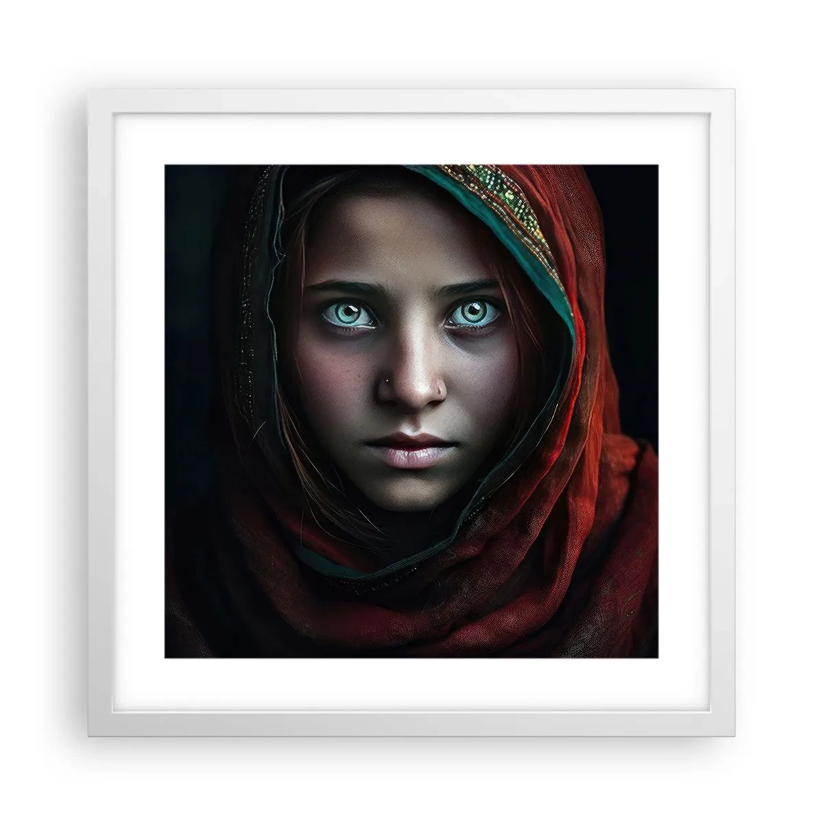 Poster în ramă albă - Prințesa orientală - 40x40 cm