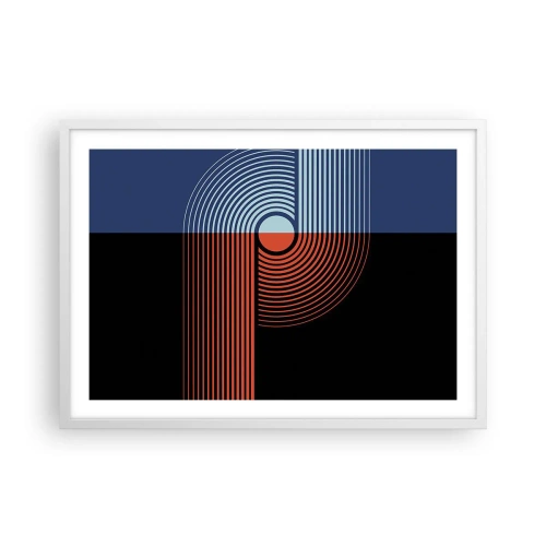 Poster în ramă albă - Într-o îmbrăţişare geometrică - 70x50 cm