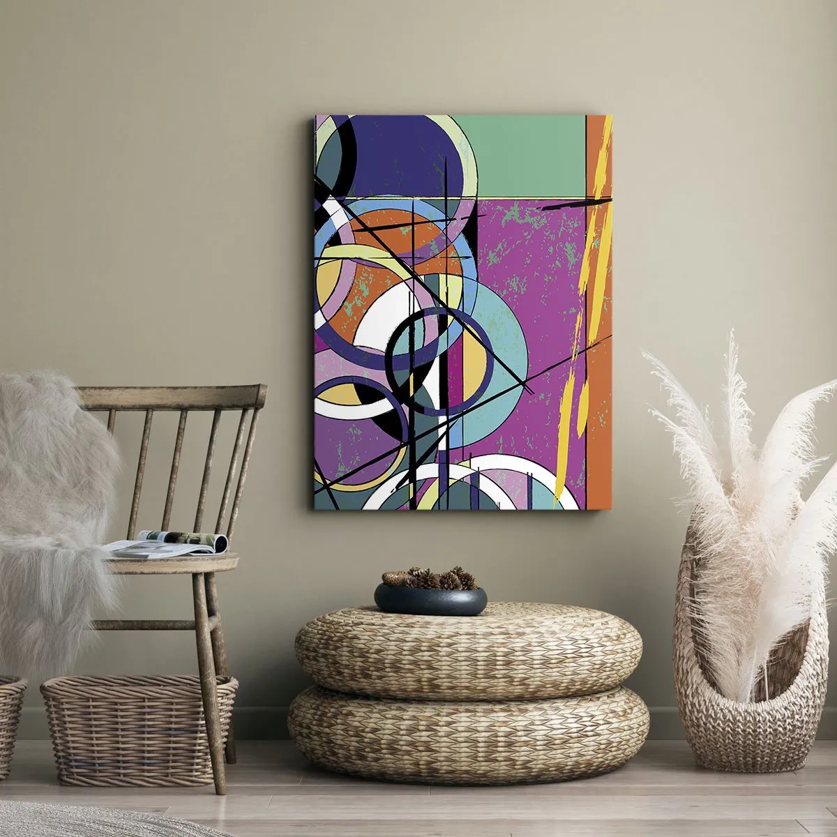 Tablou pe pânză - Roată cu roată - 45x80 cm