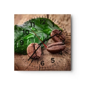 Ceas de perete - Ceas pe sticlă - Cea mai adevărată și închisă la culoare - 30x30 cm