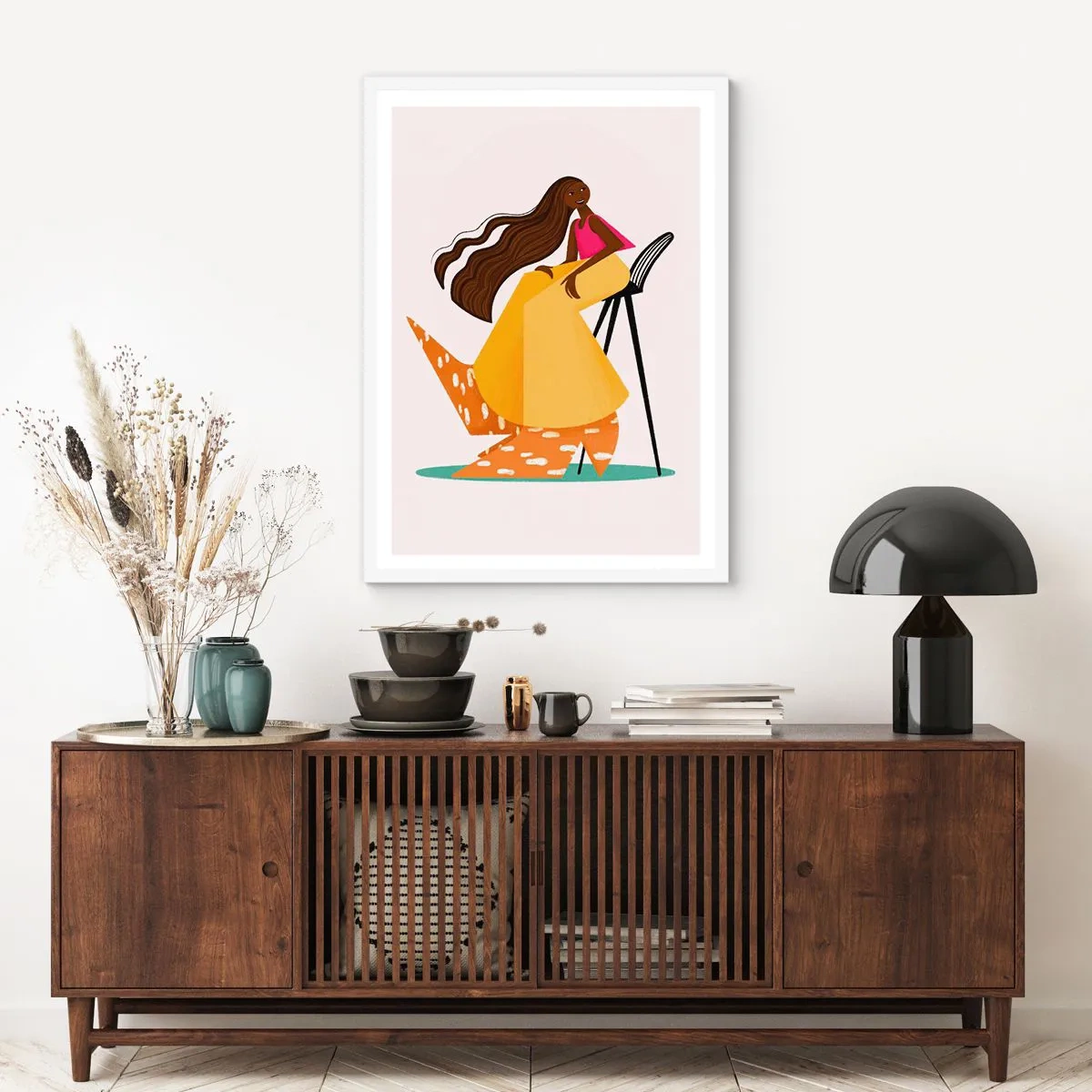 Poster în ramă albă - Moda este distractivă - 70x100 cm