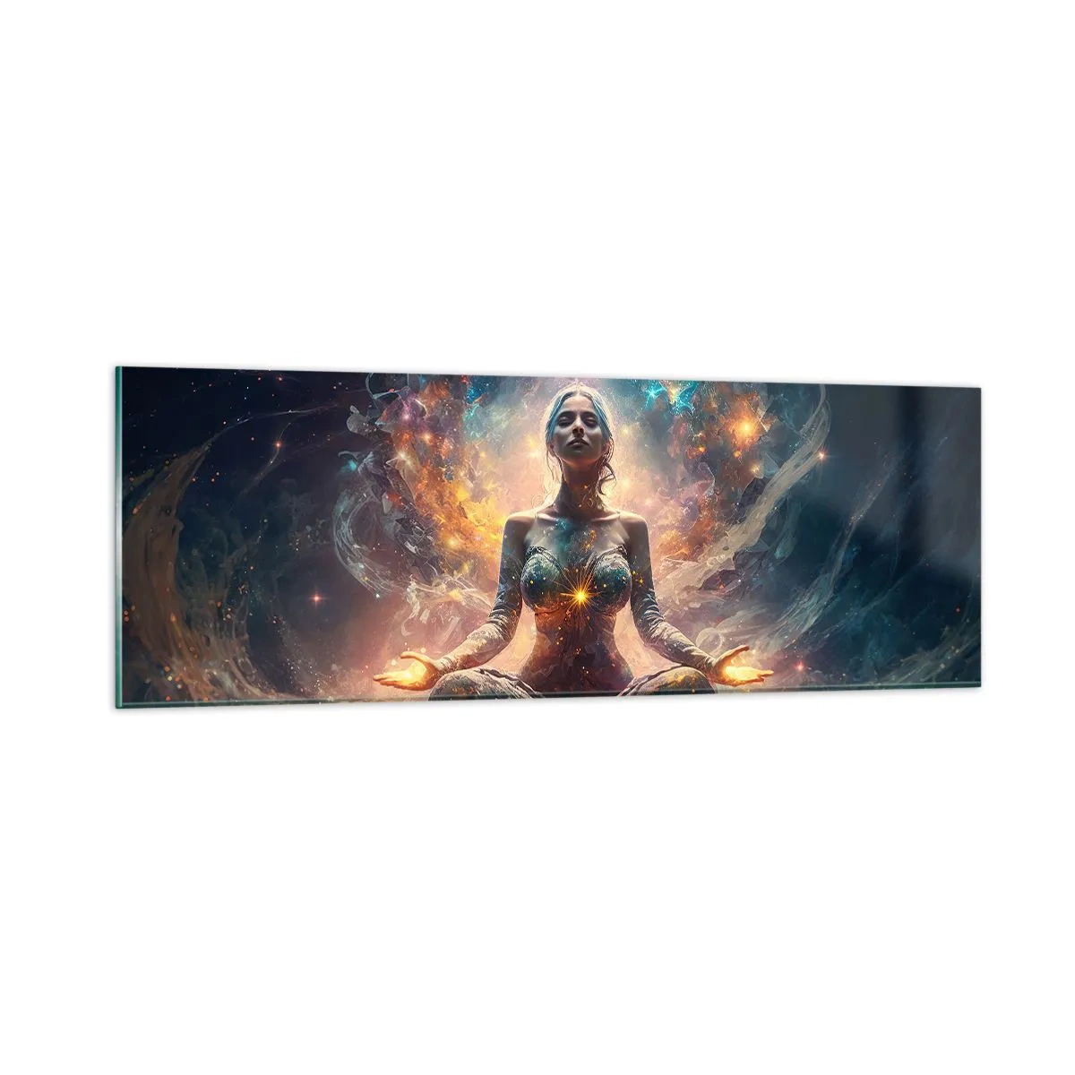 Tablou pe sticlă - Flux de energie bună - 90x30 cm