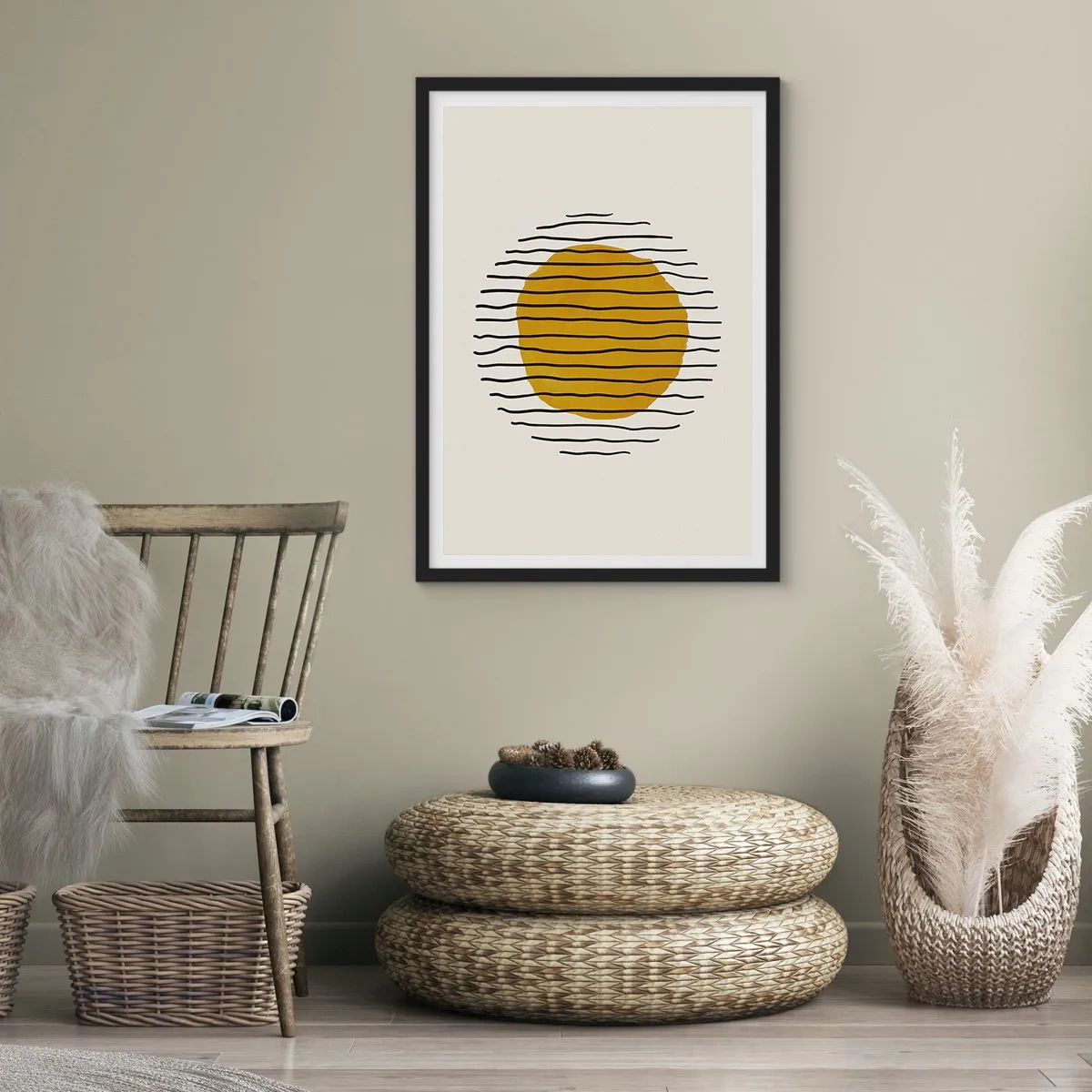 Poster în ramă neagră - Abstracție tremurândă de căldură - 61x91 cm