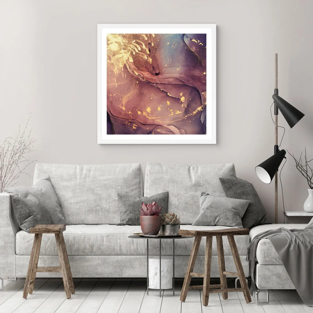 Poster în ramă albă - Materie și spirit - 40x40 cm