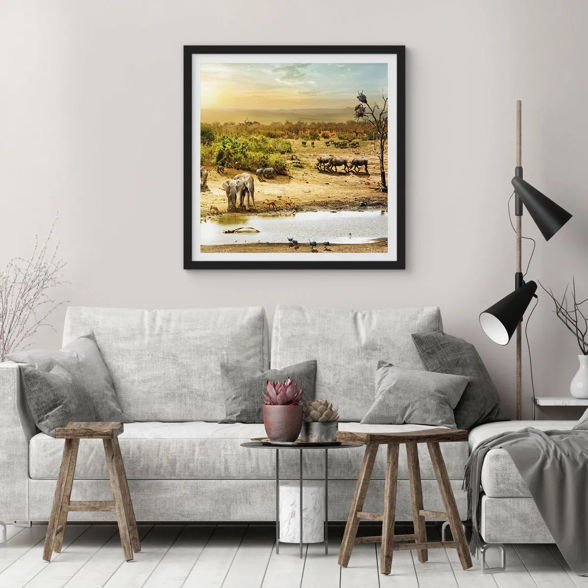 Poster în ramă neagră - "Și din Eden curgea un râu..." - 60x60 cm