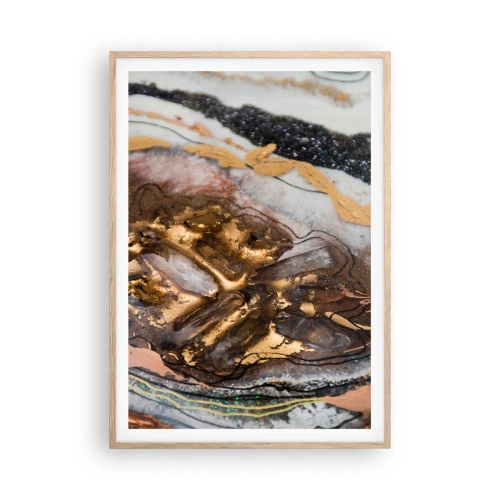 Poster în ramă de stejar deschis - Elementul pământ - 70x100 cm