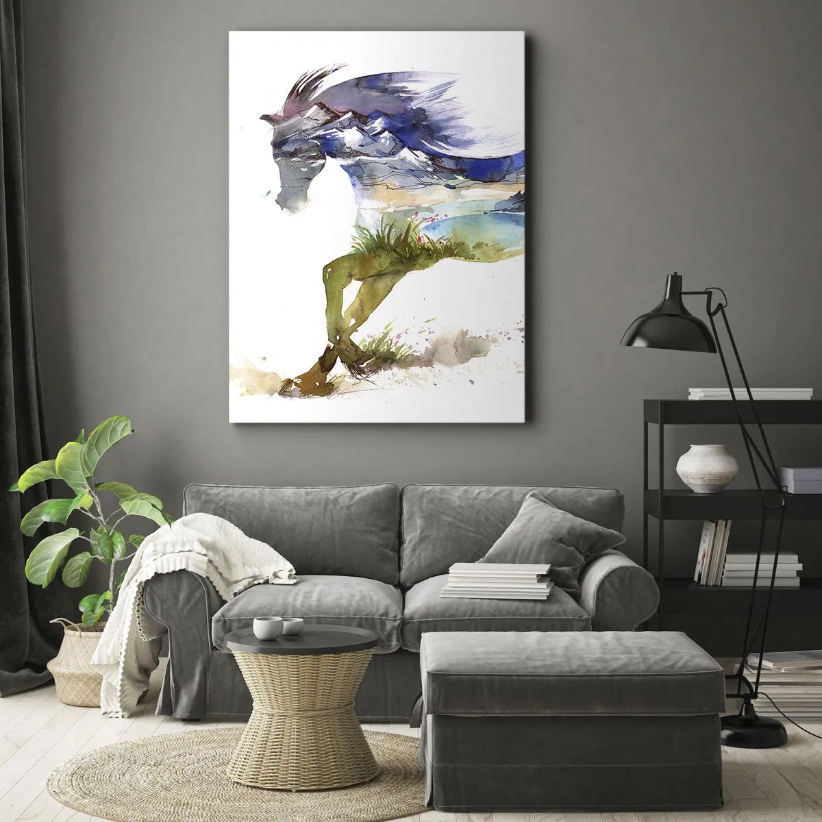 Tablou pe pânză - De pe pajiște direct spre cer - 55x100 cm