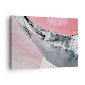 Tablou pe pânză Canvas - O compoziție abstractă în nuanțe de roz și gri. - 70x50cm - Compoziție adaptată - Decorațiune modernă pentru perete pentru living și dormitor ARTTOR