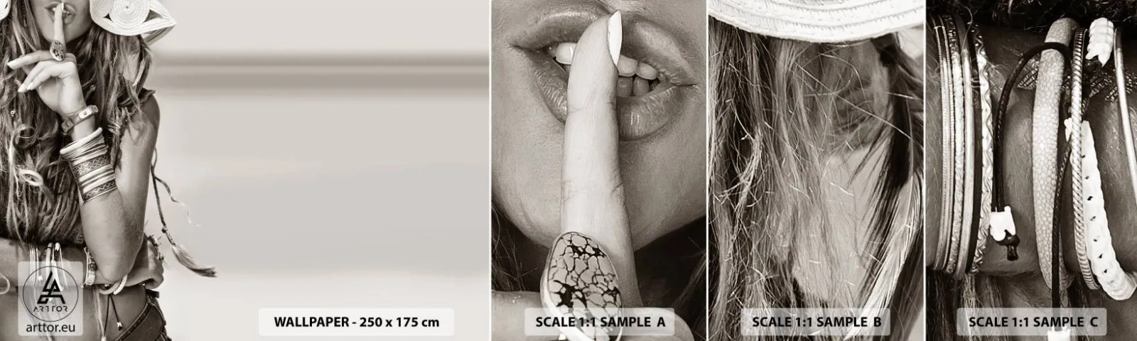 Mostră tapet autocolant Deluxe Sticker - Ca o fată - Femeie, Boho, Epocă - 100x30 cm