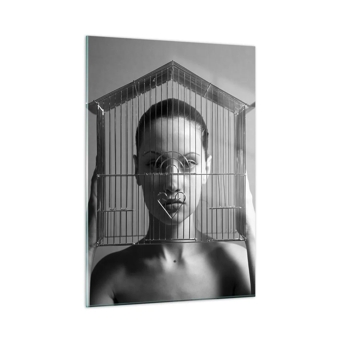 Tablou pe sticlă - Un portret oarecum suprarealist - 50x70 cm