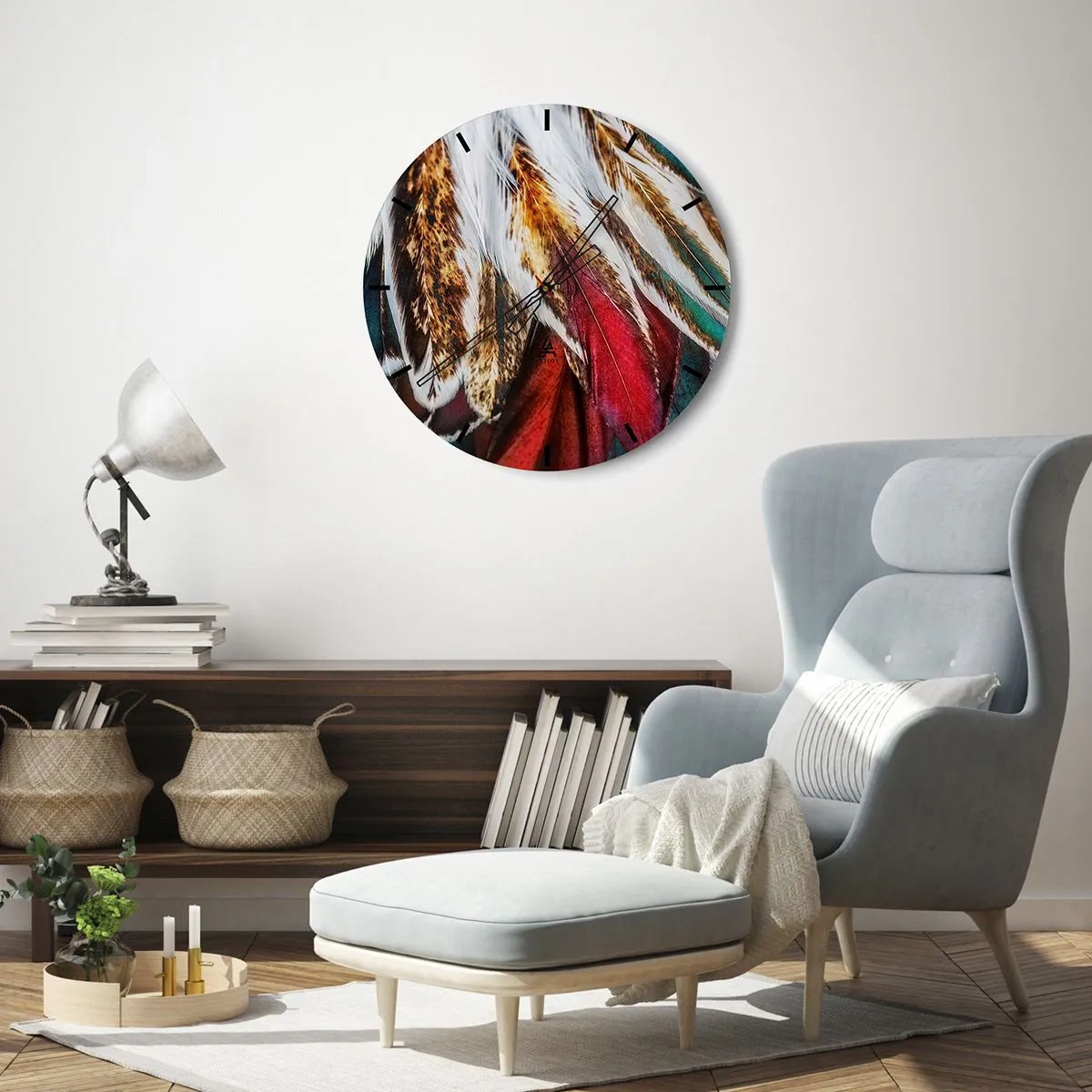 Ceas de perete - Ceas pe sticlă - Secretele zborului - 30x30 cm