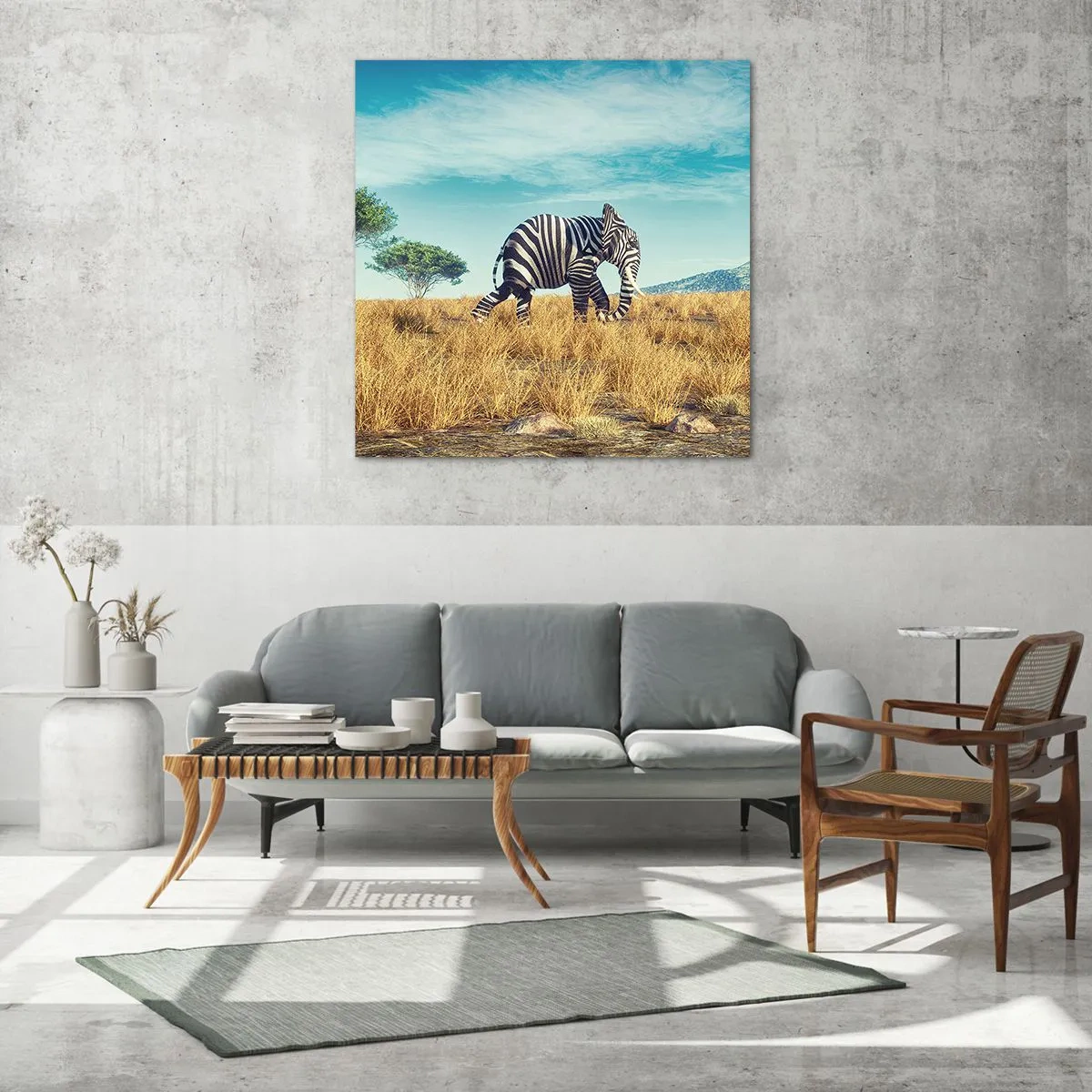 Tablou pe sticlă - Griul nu mai este la modă - 70x70 cm