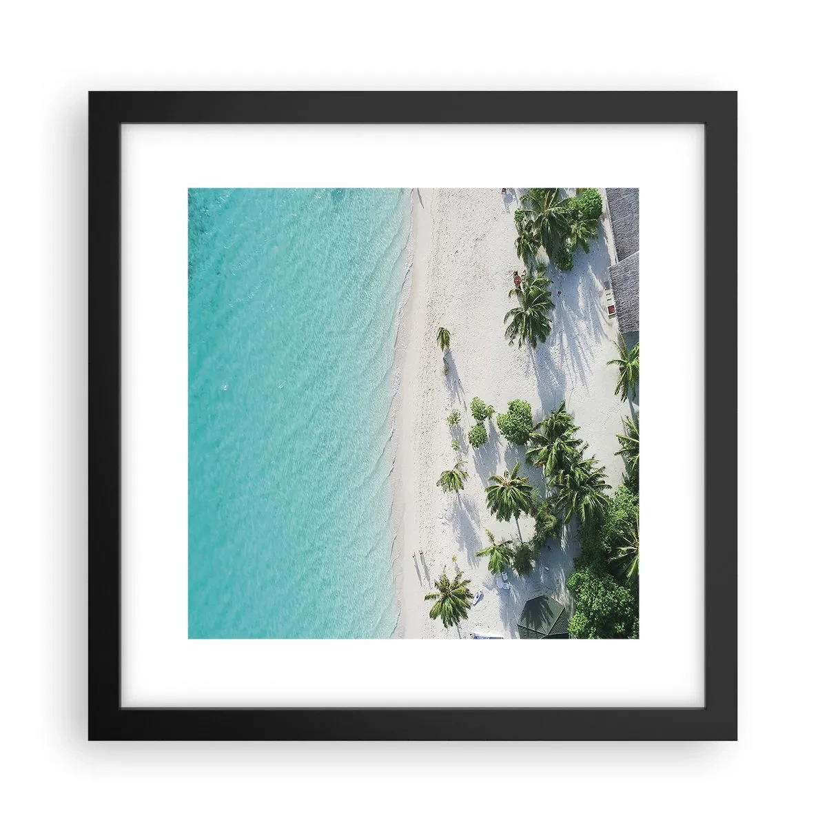 Poster în ramă neagră - Vacanță în paradis - 30x30 cm