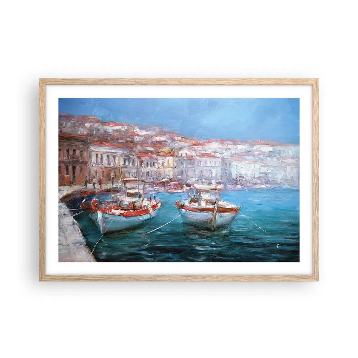 Poster în ramă de stejar deschis - Golful italian - 70x50 cm