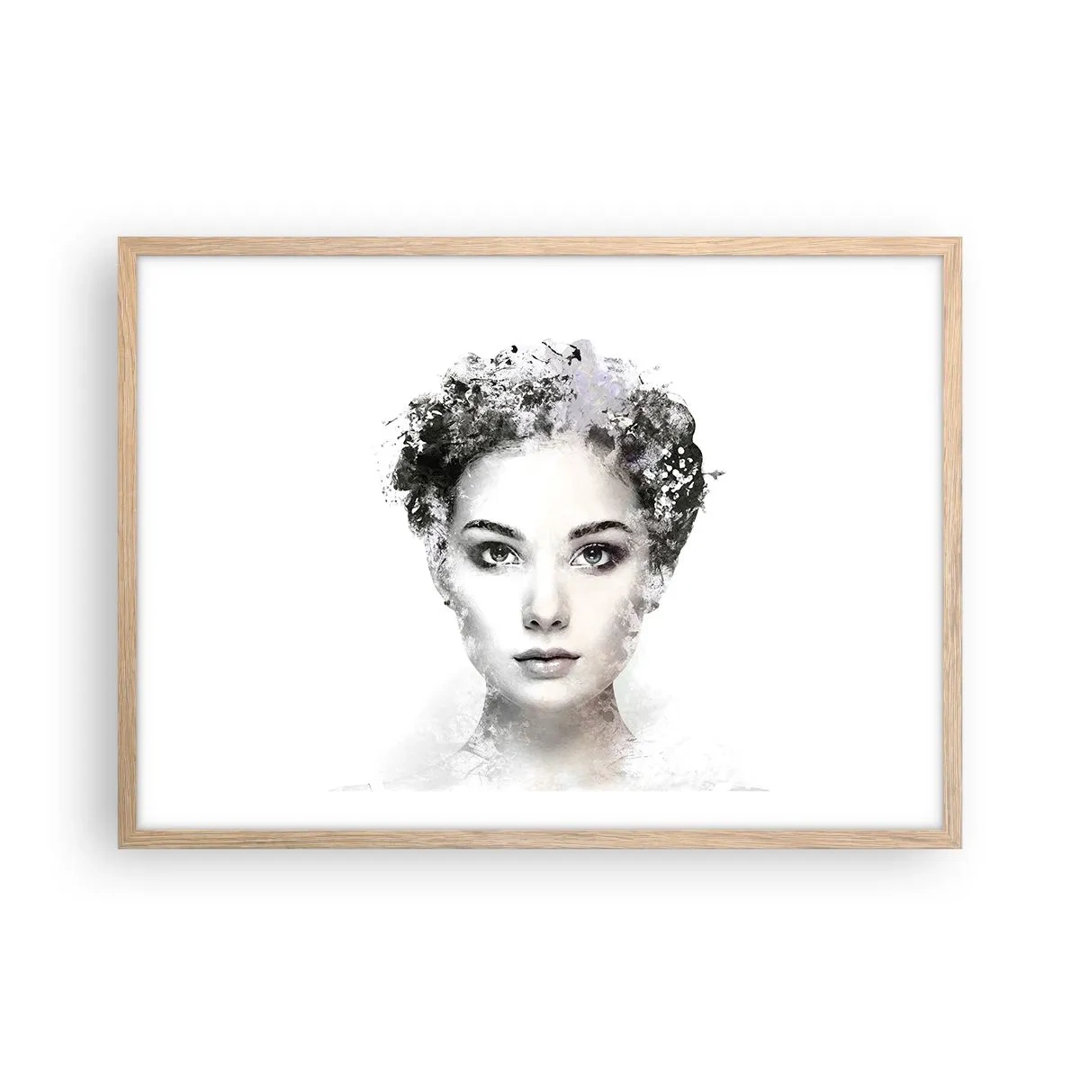Poster în ramă de stejar deschis - Un portret extrem de elegant - 70x50 cm