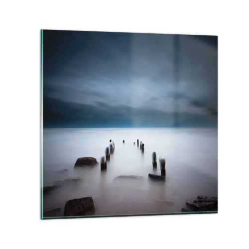 Tablou pe sticlă - Un lac în ceața calmă - 60x60 cm