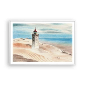 Poster în ramă albă - Privind mereu marea - 91x61 cm