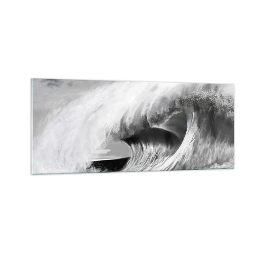 Tablou pe sticlă - Mânia oceanului - 100x40 cm