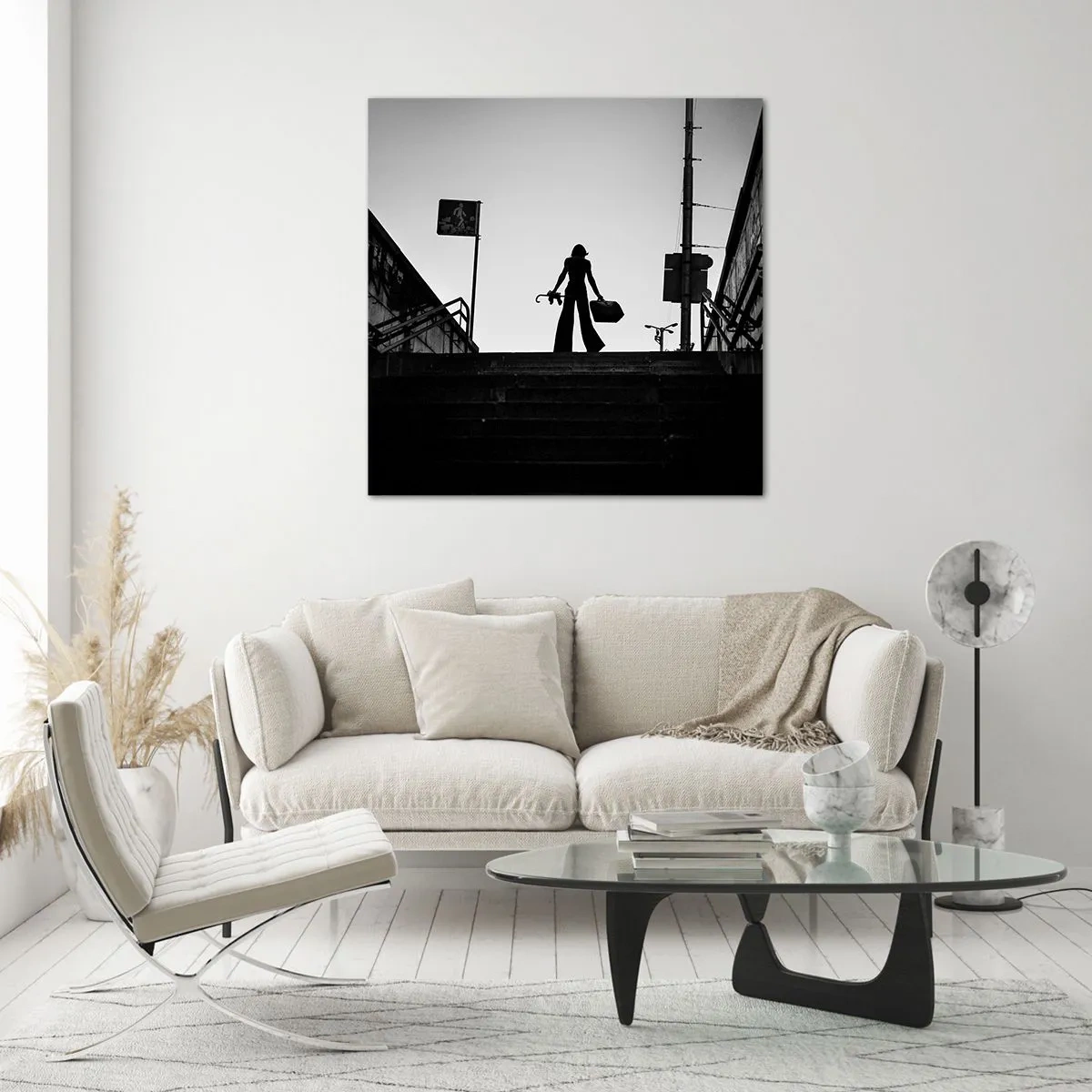 Tablou pe sticlă - Rătăcire urbană - 30x30 cm