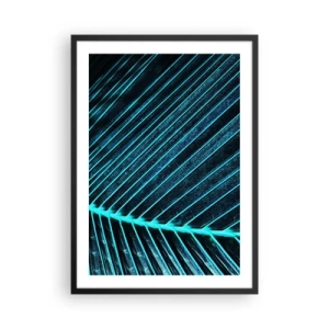 Poster în ramă neagră - Structură abstractă a frunzelor în culori neon - 50x70cm - Textura verdelui - Decorațiune modernă pentru perete pentru living și dormitor ARTTOR