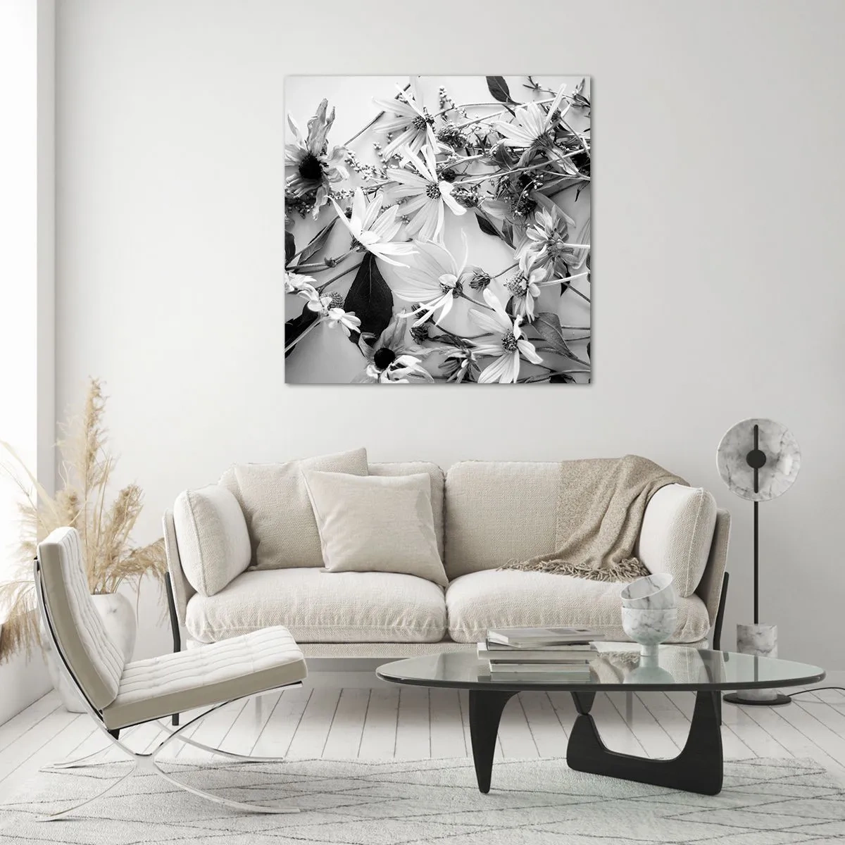 Tablou pe sticlă - Un altfel de buchet - 60x60 cm