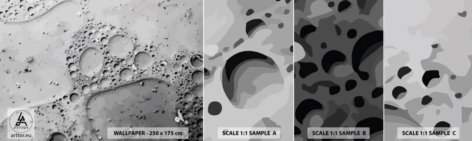 Mostră tapet autocolant Deluxe Sticker - Amprenta spumoasă - Compoziţie, Bucată, Grafică - 100x30 cm