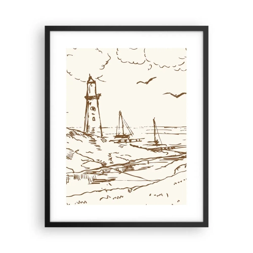 Poster în ramă neagră - Schiță de amintiri de vară - 40x50 cm