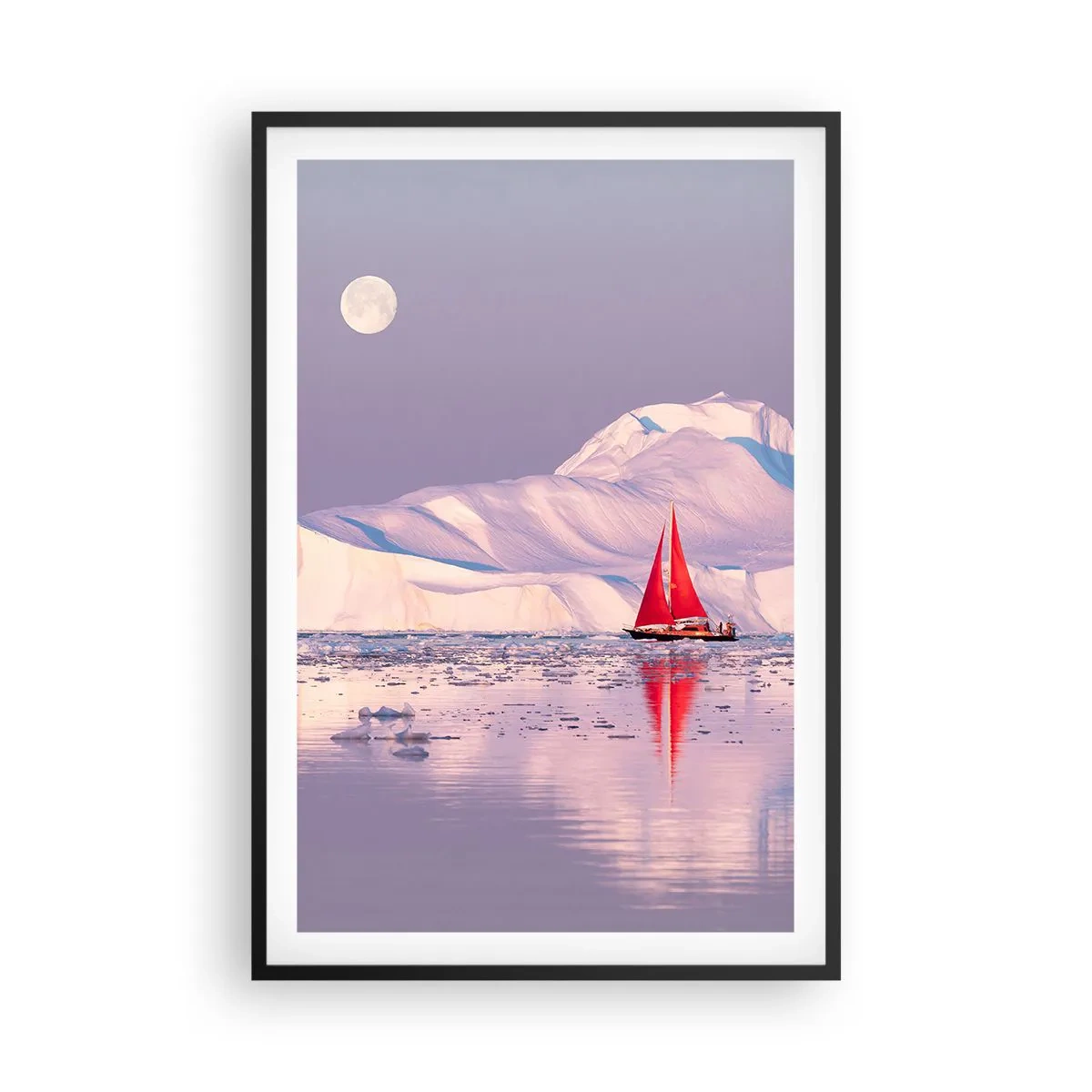 Poster în ramă neagră - Căldura pânzei, frigul gheții - 61x91 cm