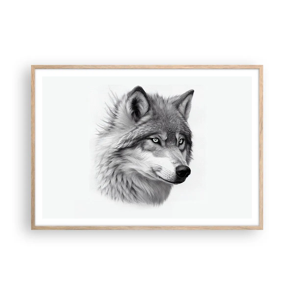 Poster în ramă de stejar deschis - Alfa - fără îndoială - 100x70 cm