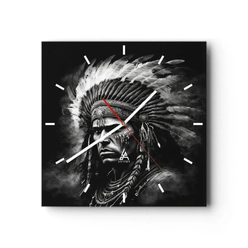 Ceas de perete - Ceas pe sticlă - Conducător și luptător - 30x30 cm