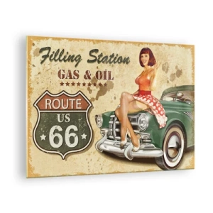 Tablou pe sticlă - Minunații ani '40 - 70x50cm - Extraordinari ani '40. - Decorațiune modernă pentru perete pentru living și dormitor ARTTOR