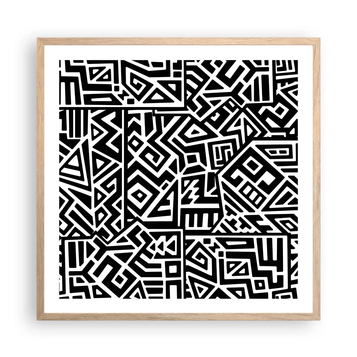 Poster în ramă de stejar deschis - Compoziție precolumbiană - 60x60 cm