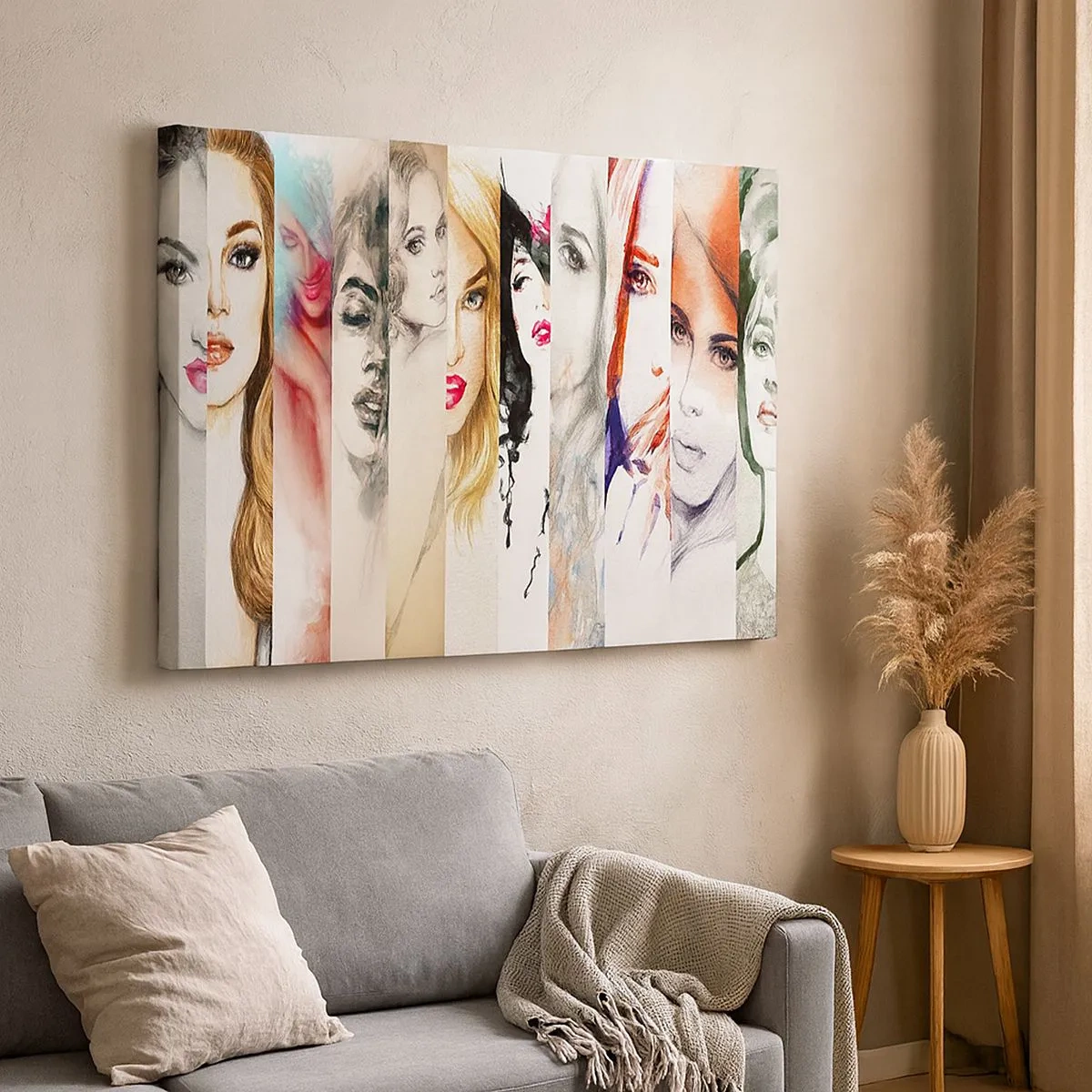 Tablou pe pânză Canvas - O colecție de portrete de femei în diverse stiluri artistice. - 70x50cm - Și întotdeauna ești TU - Decorațiune modernă pentru perete pentru living și dormitor ARTTOR