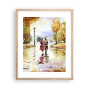 Poster în ramă de stejar deschis - Toamnă romantică în parc - 40x50 cm