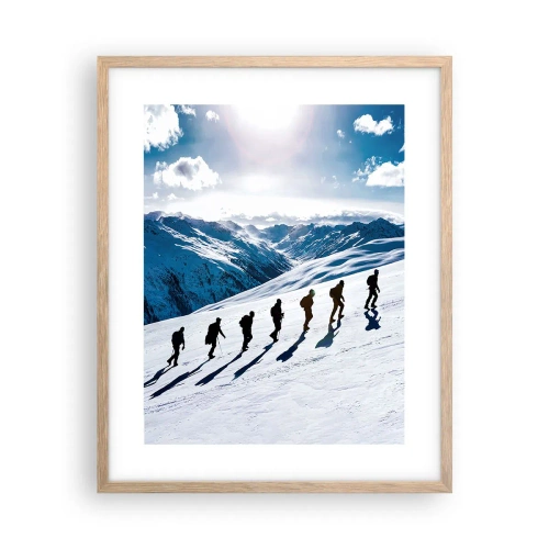 Poster în ramă de stejar deschis - Echipa câștigătoare - 40x50 cm