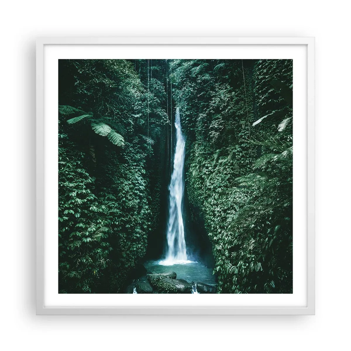 Poster în ramă albă - Băi tropicale - 60x60 cm