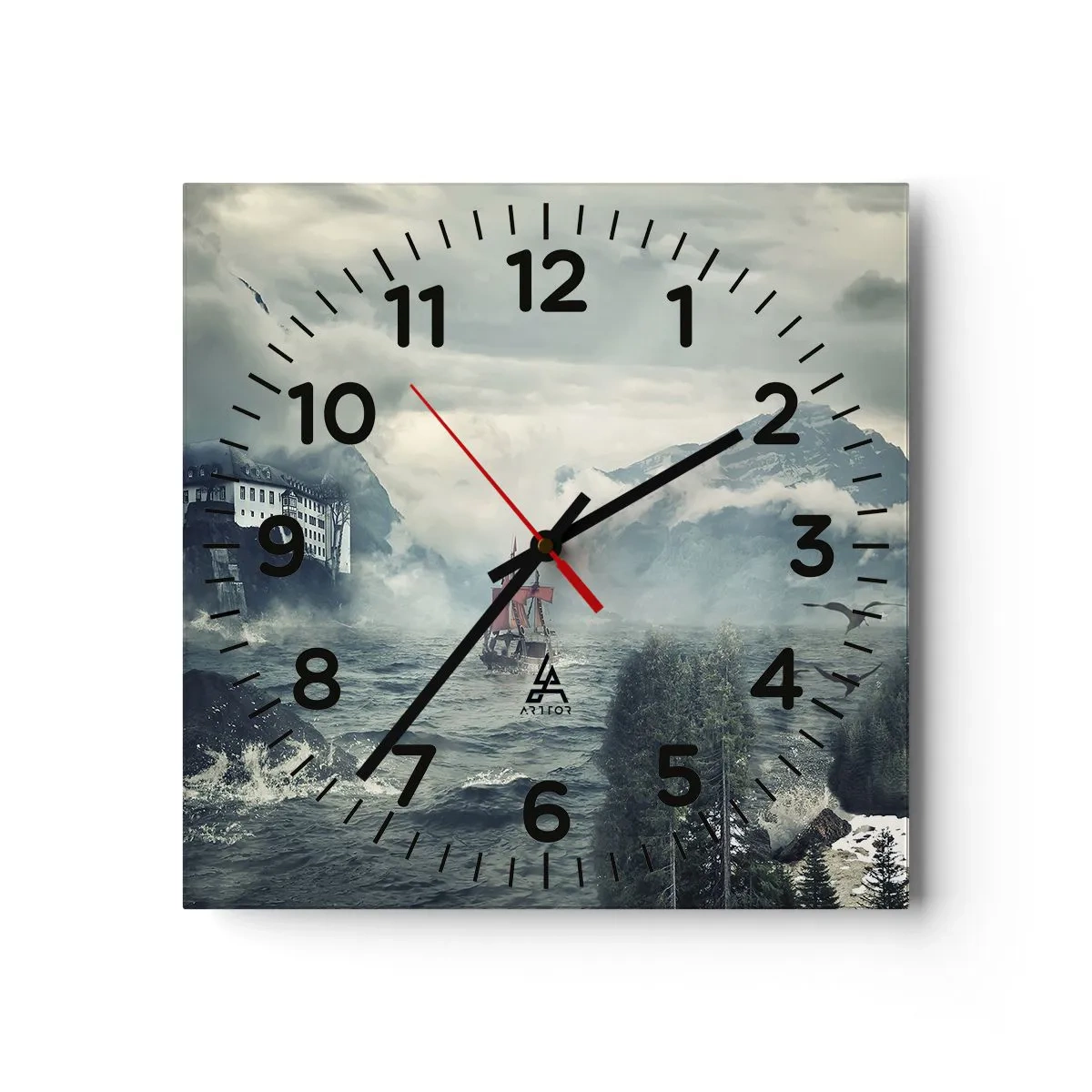 Ceas de perete - Ceas pe sticlă - Pe ape magice - 40x40 cm