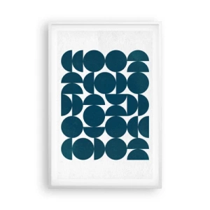 Poster în ramă albă - Cercuri și semicercuri - 61x91 cm