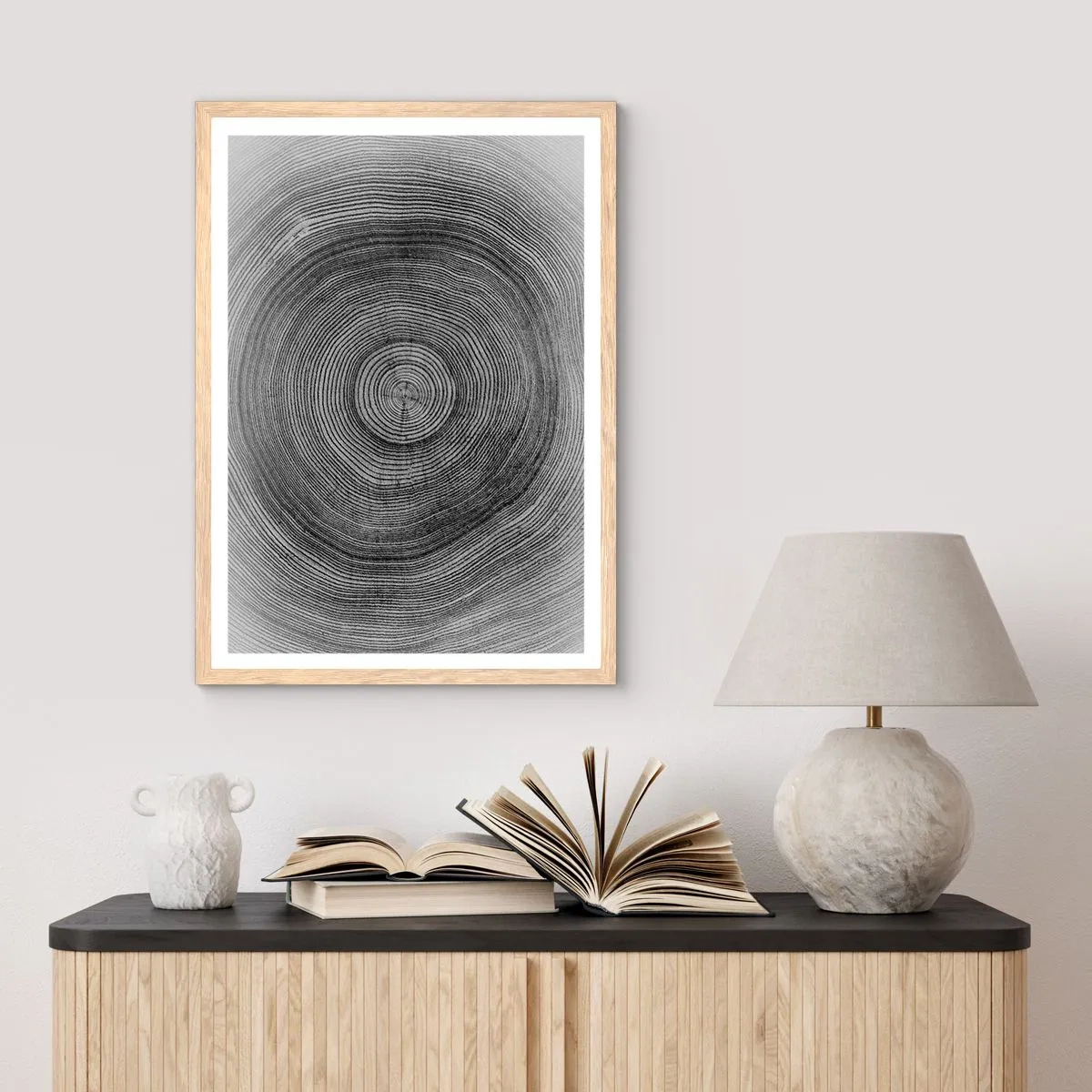 Poster în ramă de stejar deschis - Un semn al vremurilor - 70x100 cm