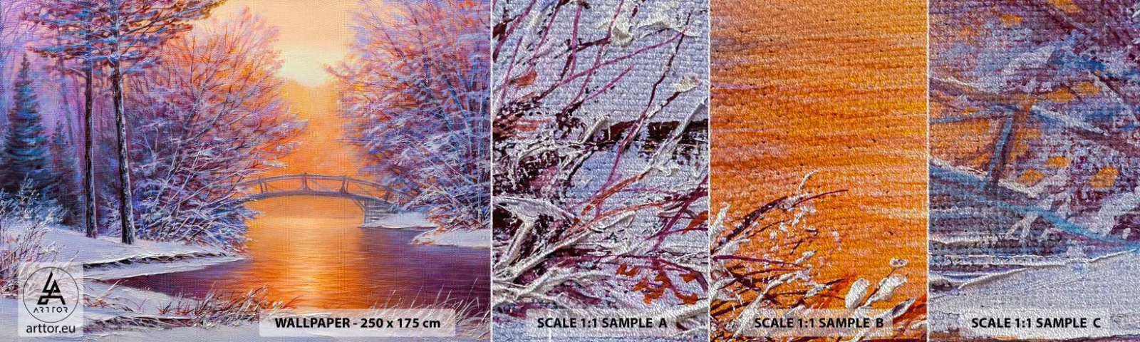 Mostră tapet Premium Sand - Hai să ne întâlnim aici - Peisaj, Parc, Pod - 100x30 cm