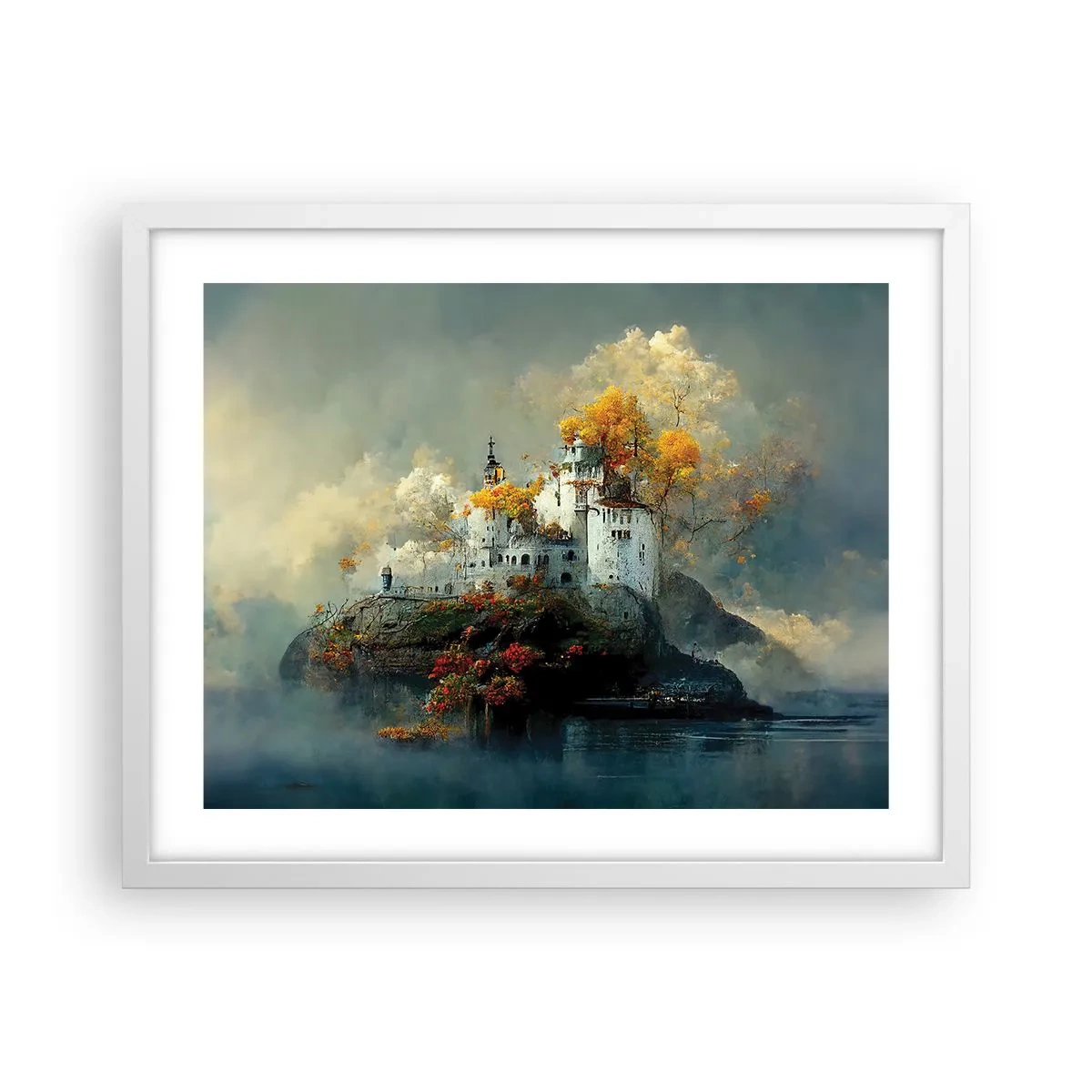 Poster în ramă albă - Începutul unei povești romantice - 50x40 cm