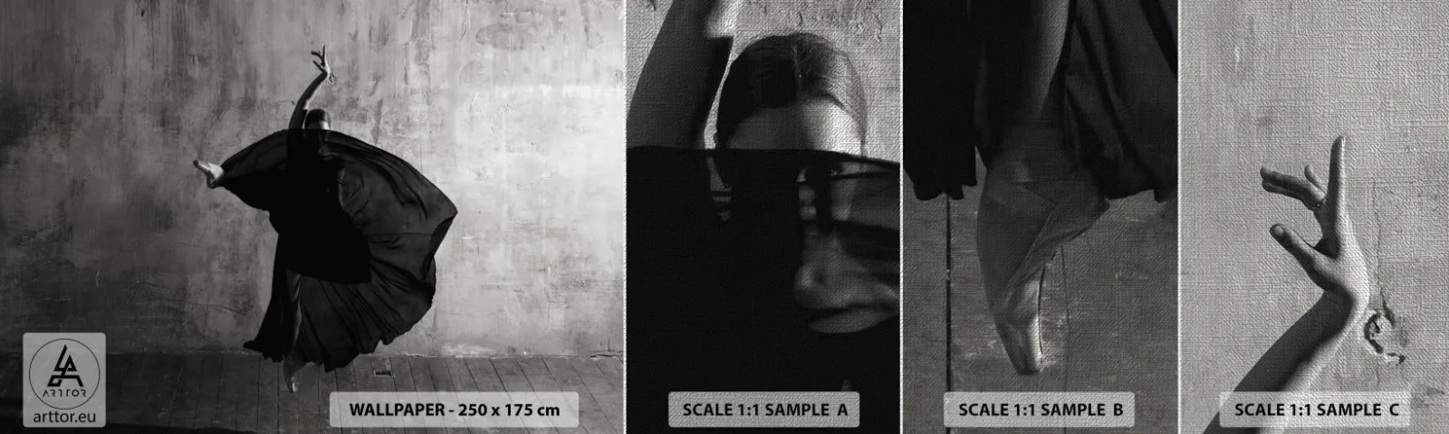 Mostră tapet Premium Canvas - Un pas pasional - Balerină, Dans, Balet - 100x30 cm