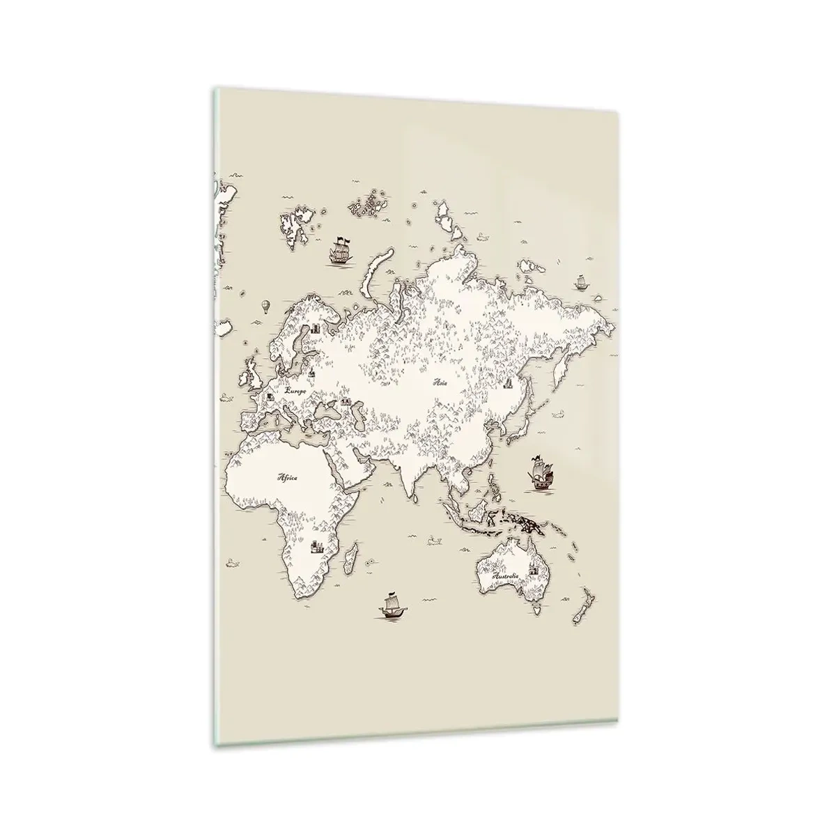 Tablou pe sticlă - O călătorie în jurul lumii - 80x120 cm