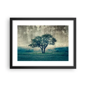 Poster în ramă neagră - Un măr pe o pajiște albastră? - 40x30 cm