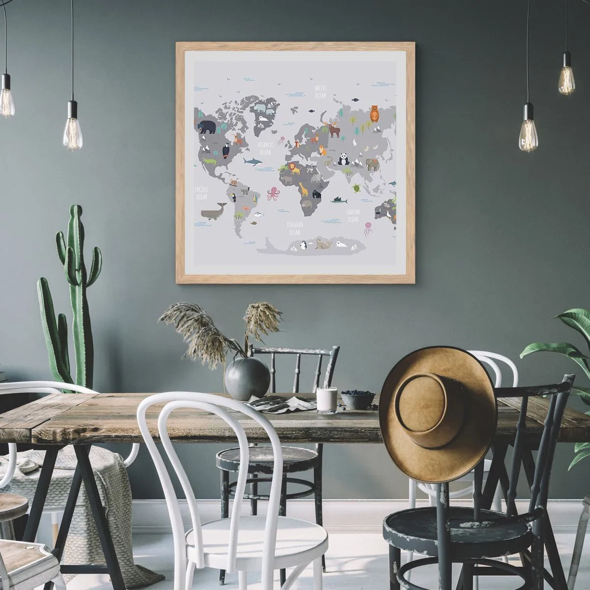 Poster în ramă de stejar deschis - Spune-mi de unde ești... - 30x30 cm