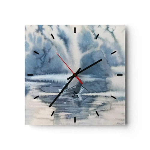 Ceas de perete - Ceas pe sticlă - Pescarii în paradisul lor - 30x30 cm