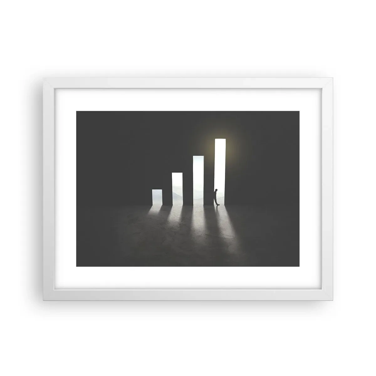 Poster în ramă albă - Succesul - o impresie - 40x30 cm