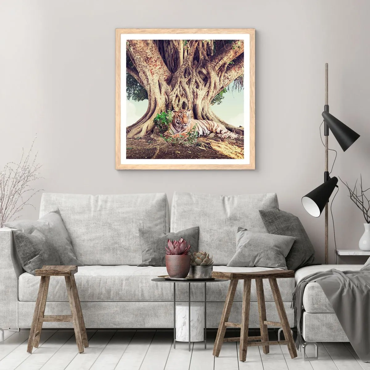 Poster în ramă de stejar deschis - O perspectivă din Geneză - 40x40 cm